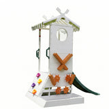 Aloe Wooden Outdoor Playhouse – Slide, Water Wheel Station & Steering Wheel for Toddlers