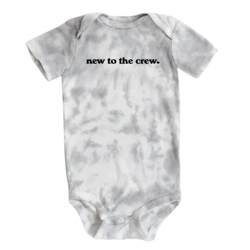 New To The Crew Onesie, Gray/White
