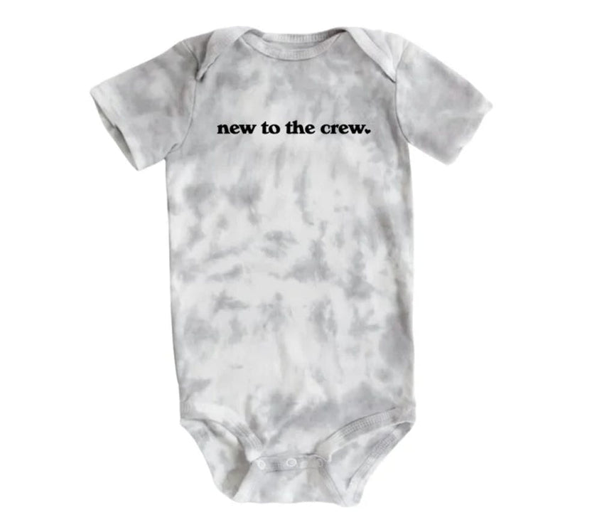 New To The Crew Onesie, Gray/White