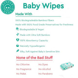 Natural Bamboo Baby Wipes, White