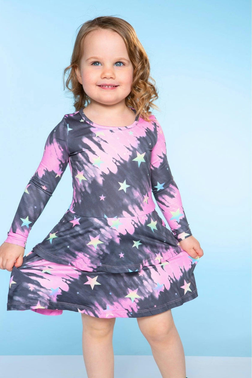 Simply Soft Long Sleeve Ruffle Skirt Dress