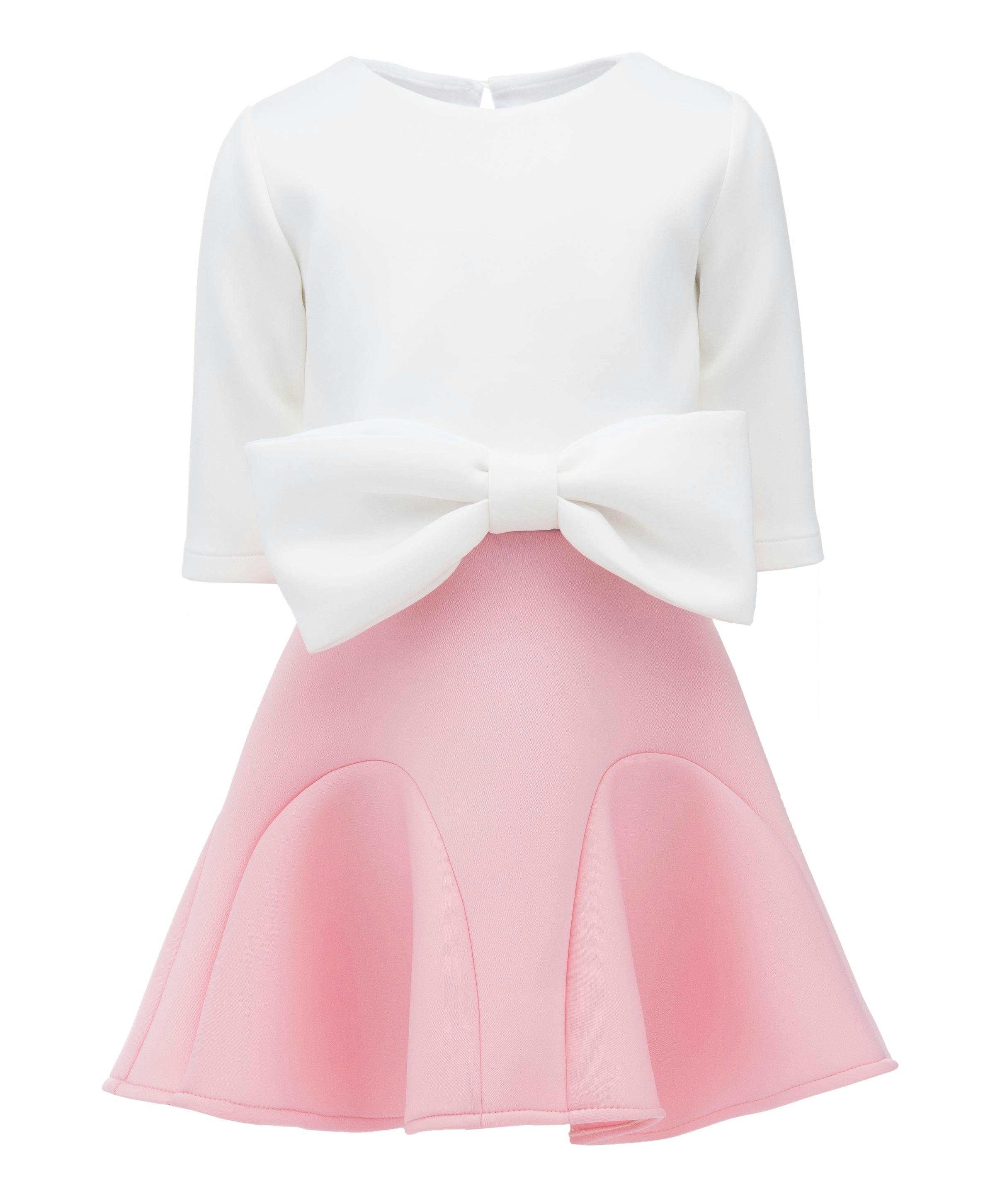 White Jessica Bow Applique Outfit