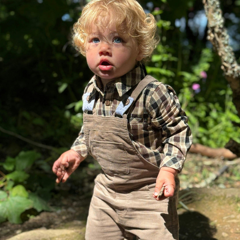 HARRISON Beige Cord Overalls