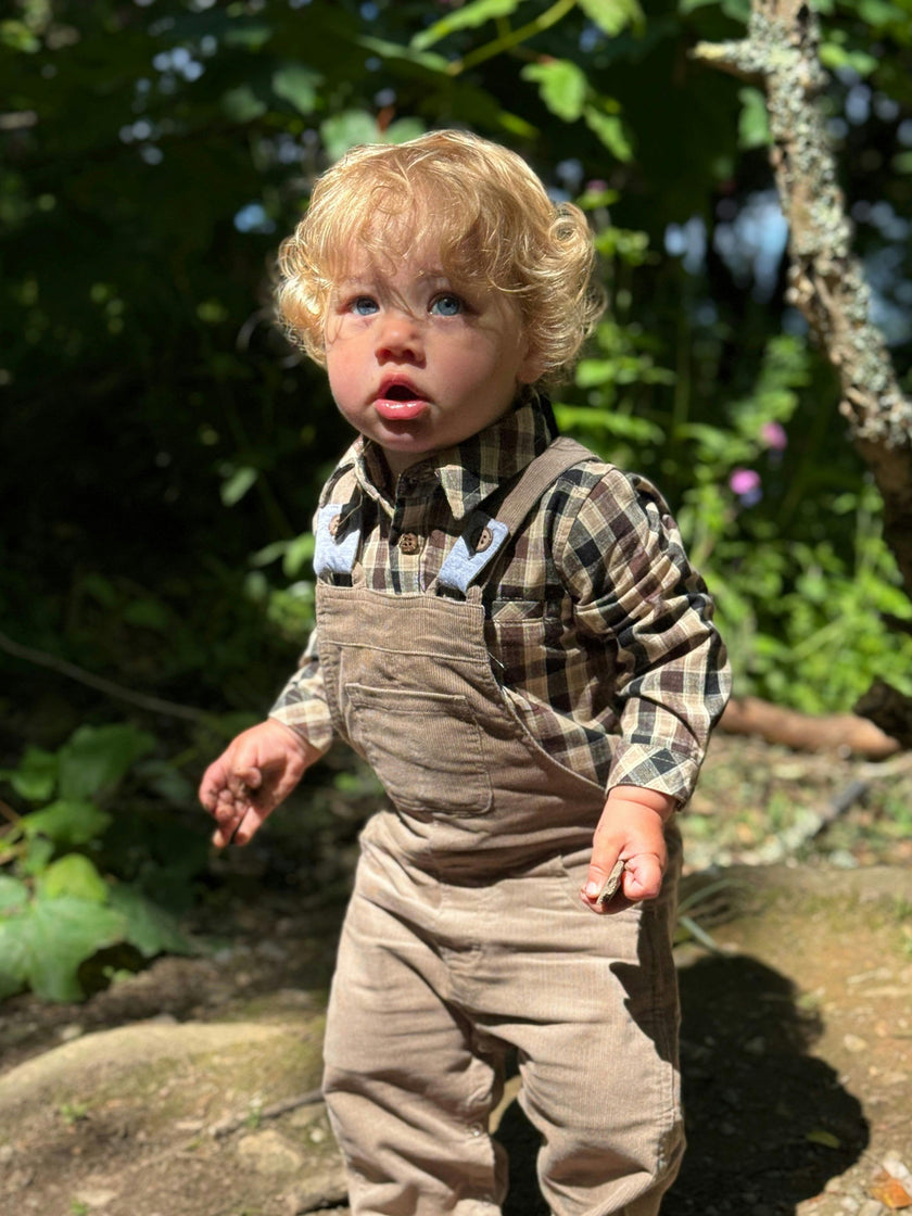 HARRISON Beige Cord Overalls