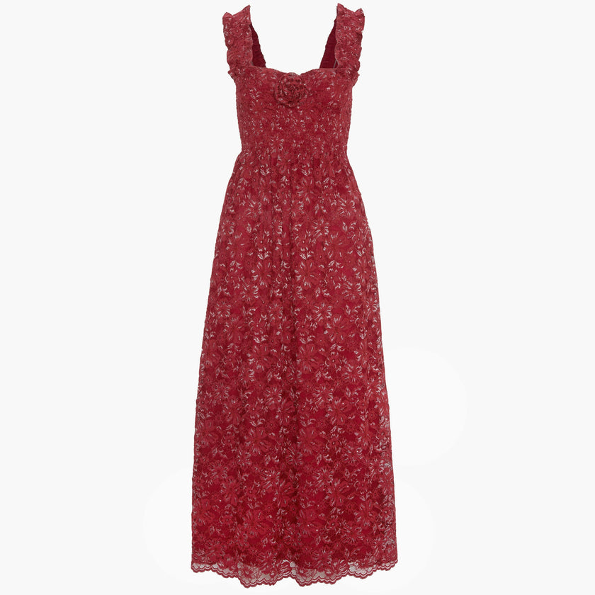 The Rosetta Nap Dress - Claret Lace