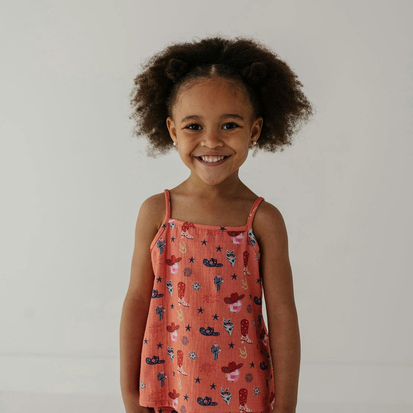 Girl's Gauze Tank & Short Set