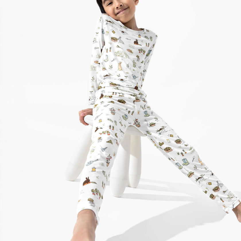 Bunny Garden Bamboo Kids Pajamas