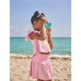 Pink Crystal Ruffle Short Set