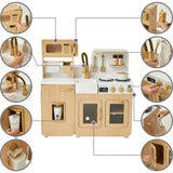 Little Chef Cyprus Medium Play Kitchen - Light Oak/White