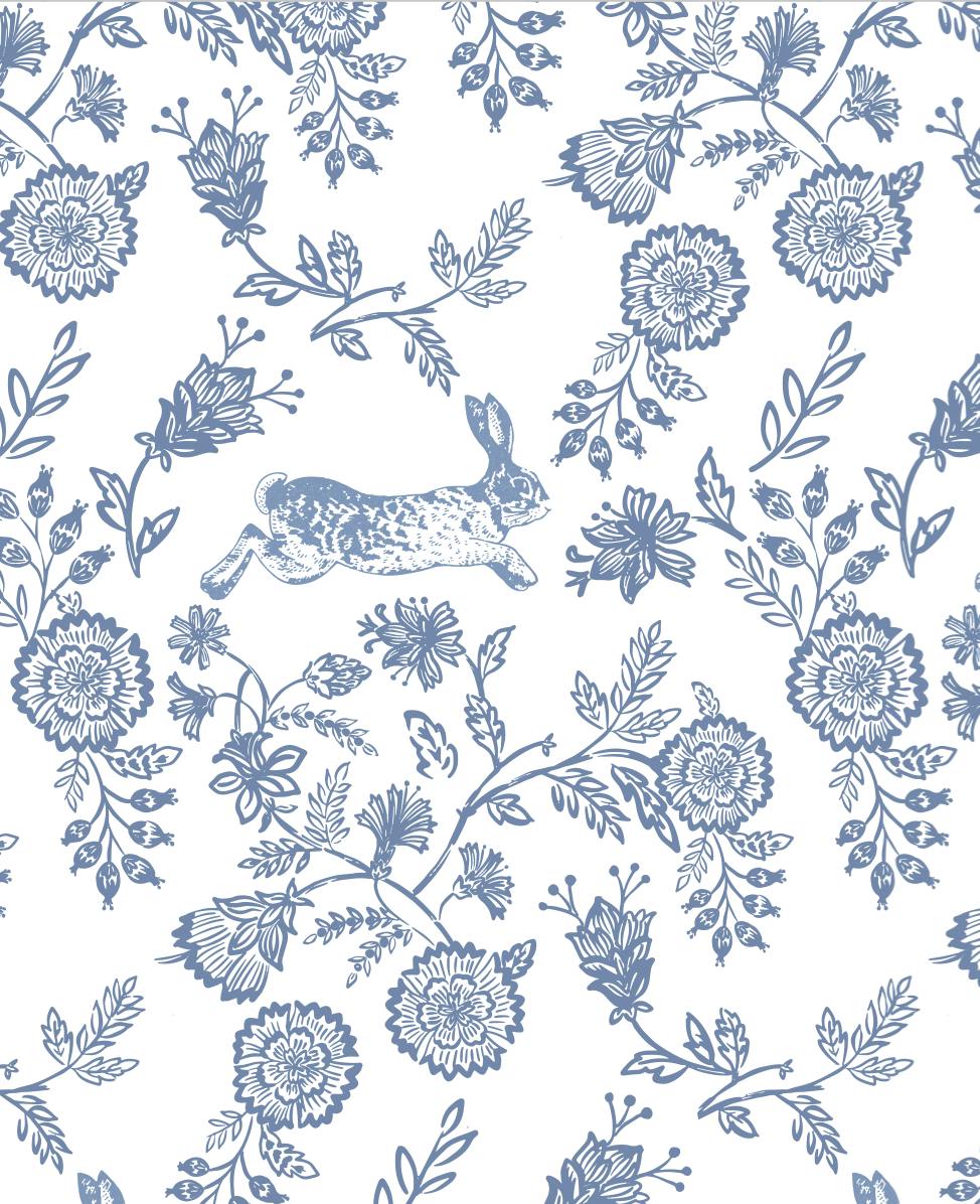 Floral Bunnies Pima Cotton Baby One-Piece Pajamas