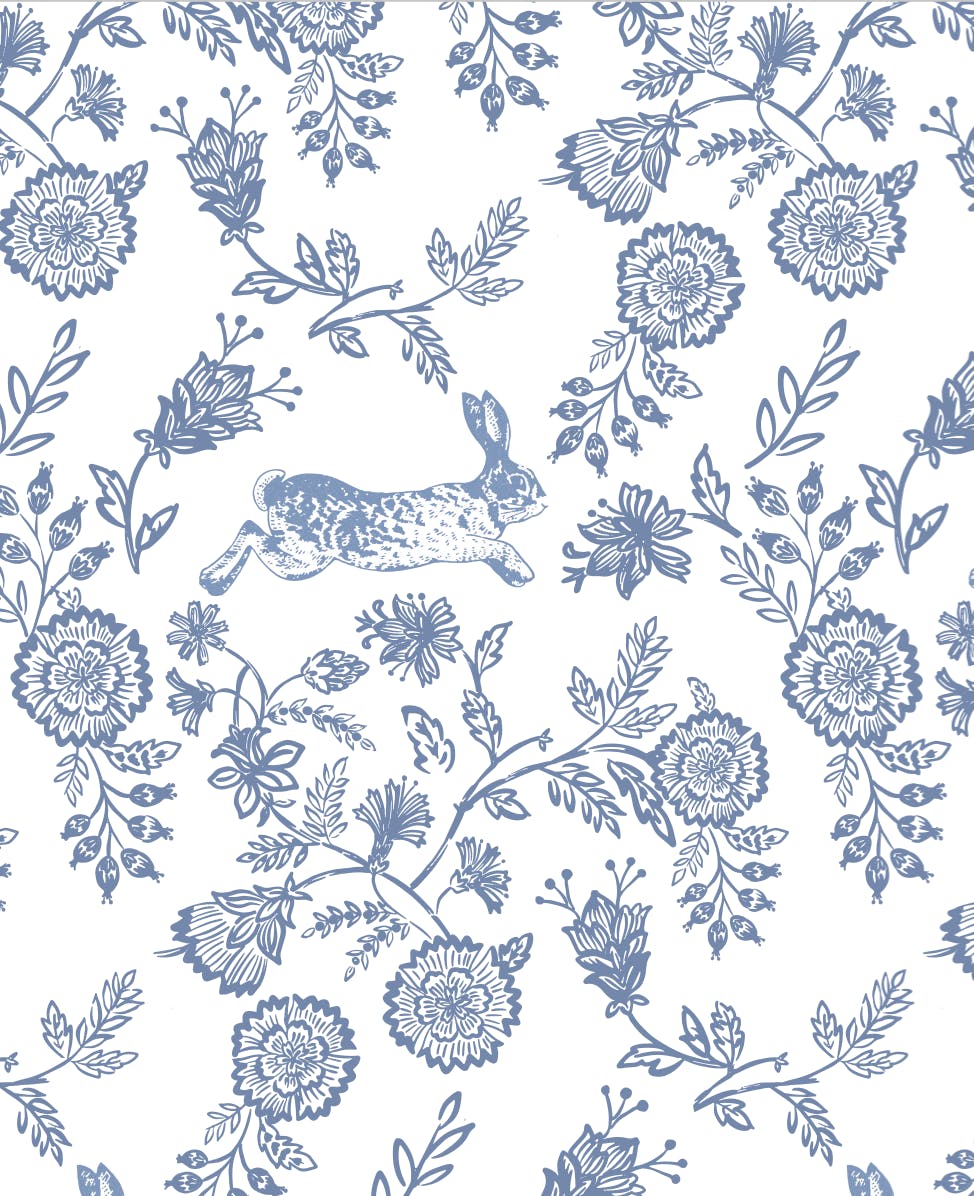 Floral Bunnies Pima Cotton Baby One-Piece Pajamas