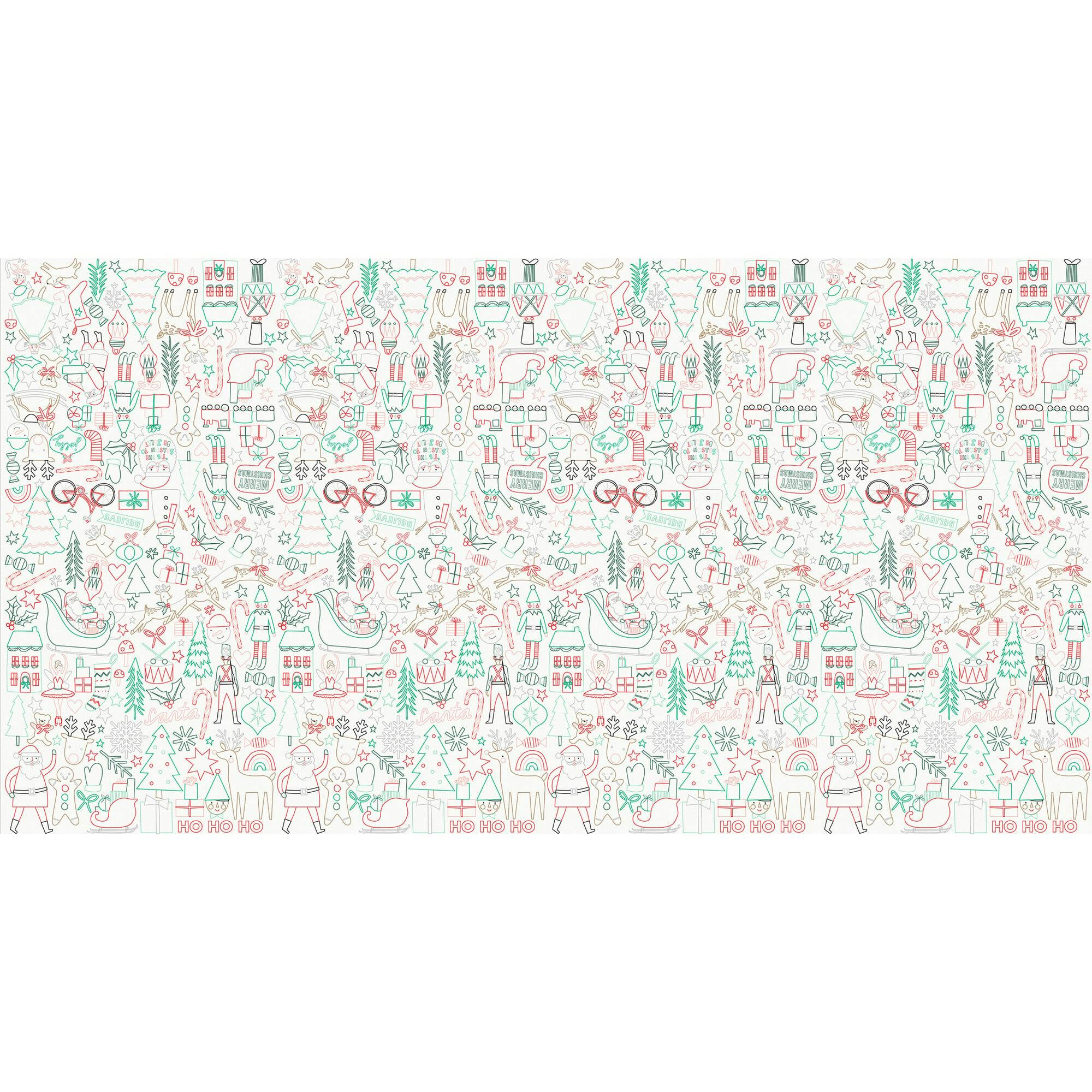 Christmas Color In Activity Tablecloth