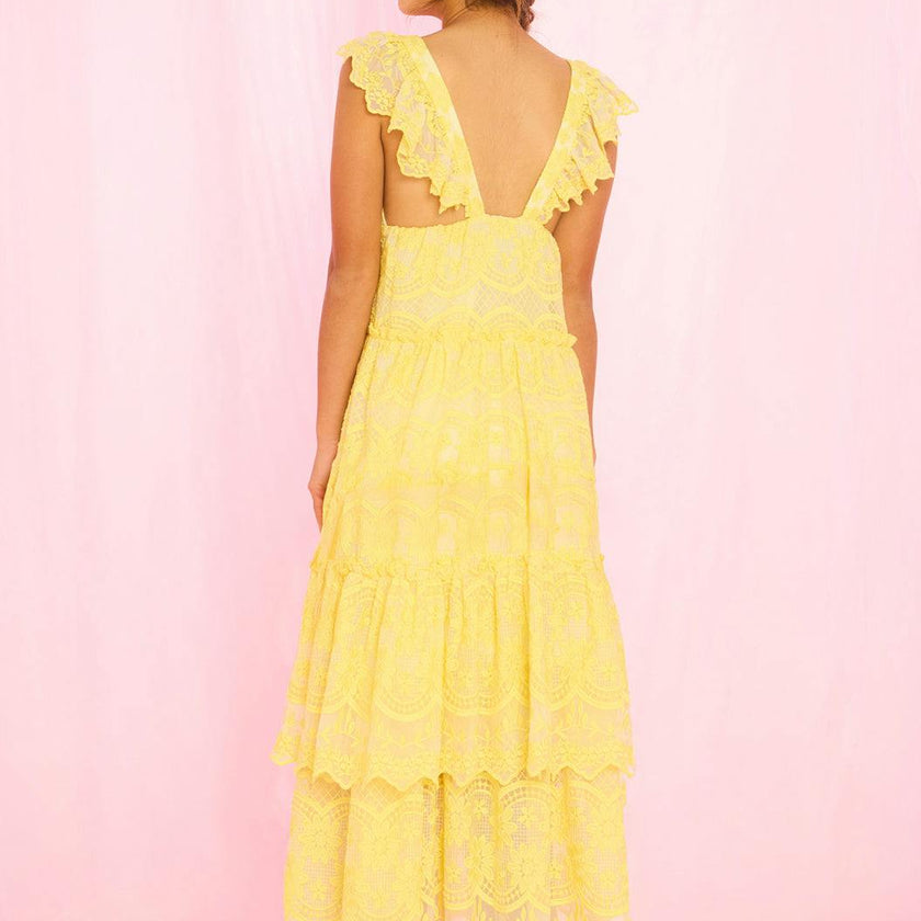 Kaia Lace Embroidered Maxi Dress