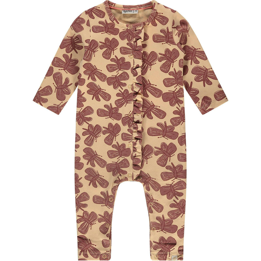 Dragonflies Print Long Sleeve Button-Up Romper