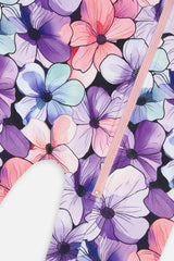 Baby One Piece Thermal Underwear Purple Floral Print
