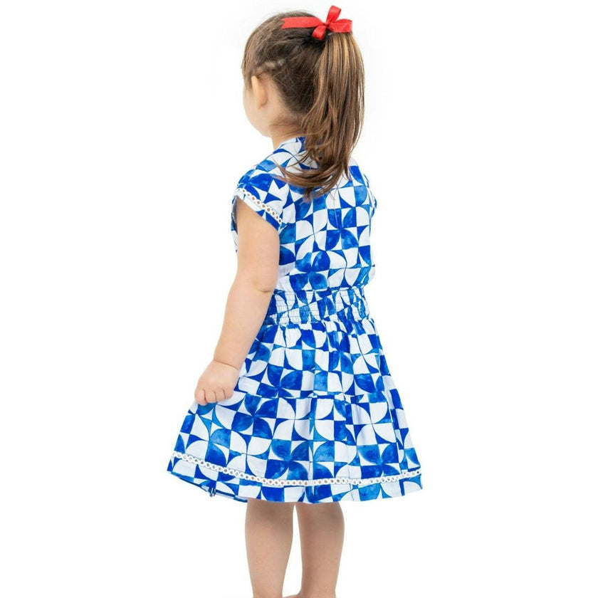 The Greece - Girls Smocked Waist Sun Dress
