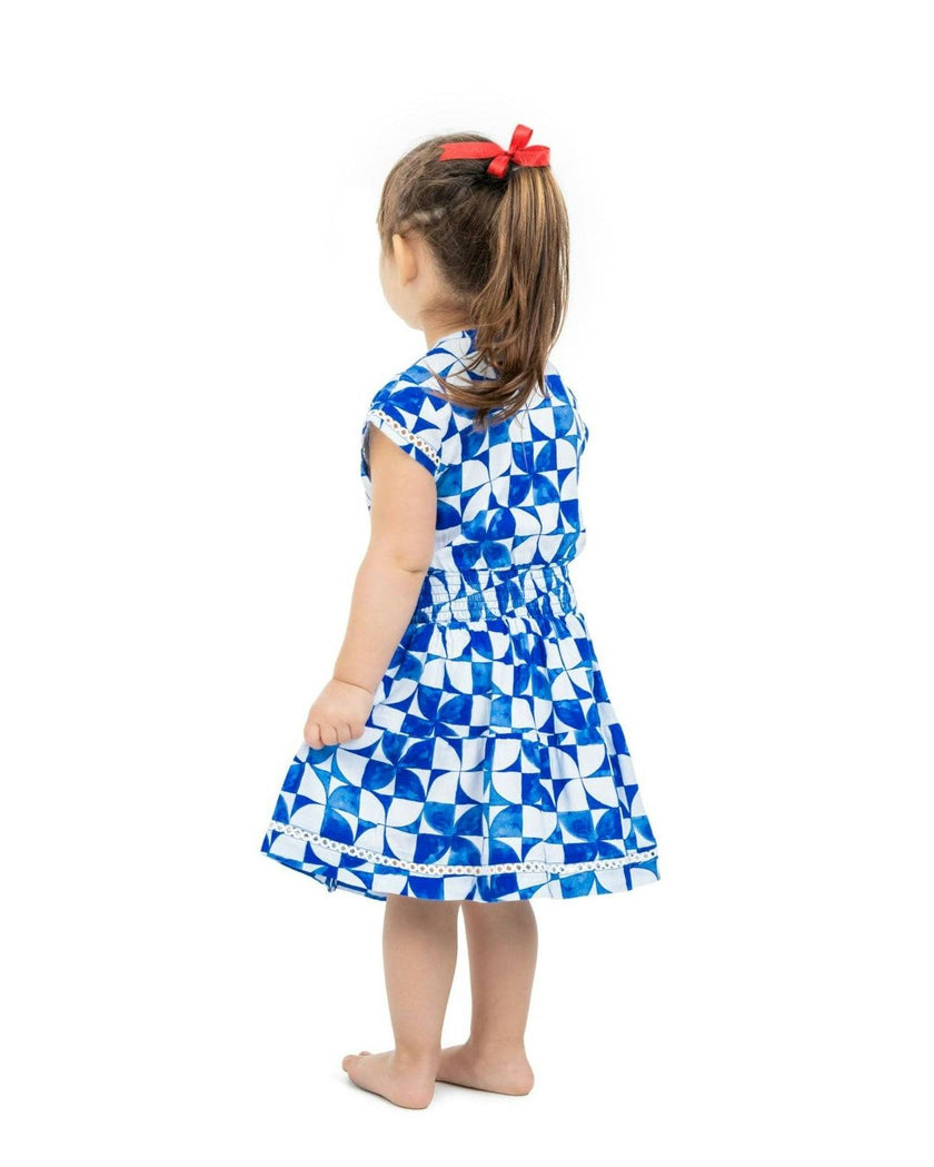 The Greece - Girls Smocked Waist Sun Dress