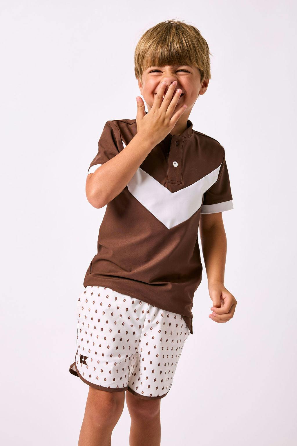brown retro v blade shirt