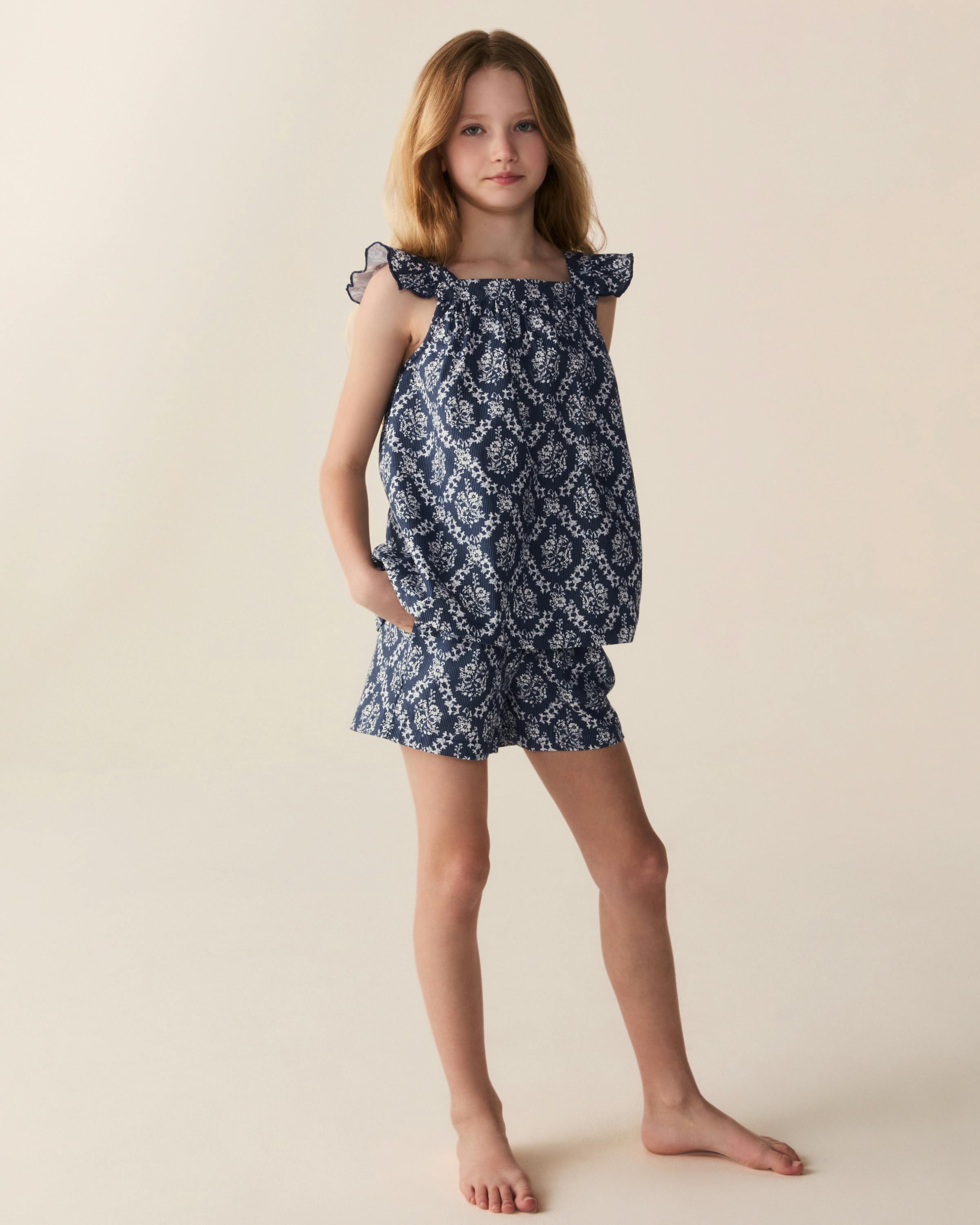 Girl's Twill Clara Short Set in Innkeeper Trellis