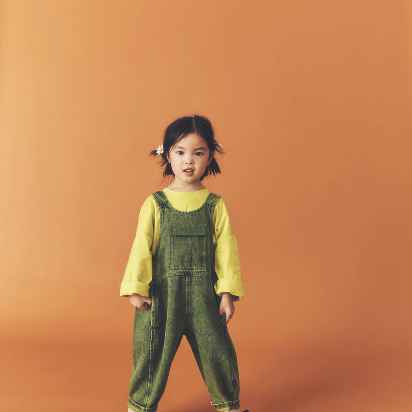 Kids Rory Apple Green Cotton Rib Tee