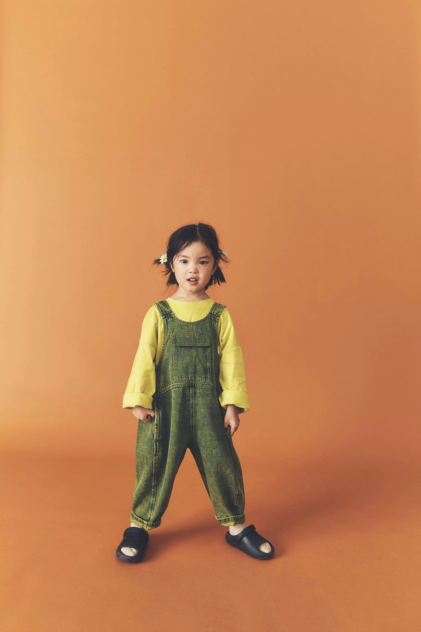 Kids Rory Apple Green Cotton Rib Tee