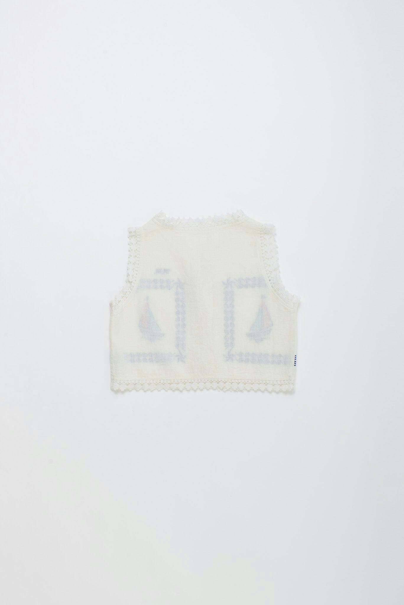 BARCOS EMBROIDERED VEST TOP WHITE