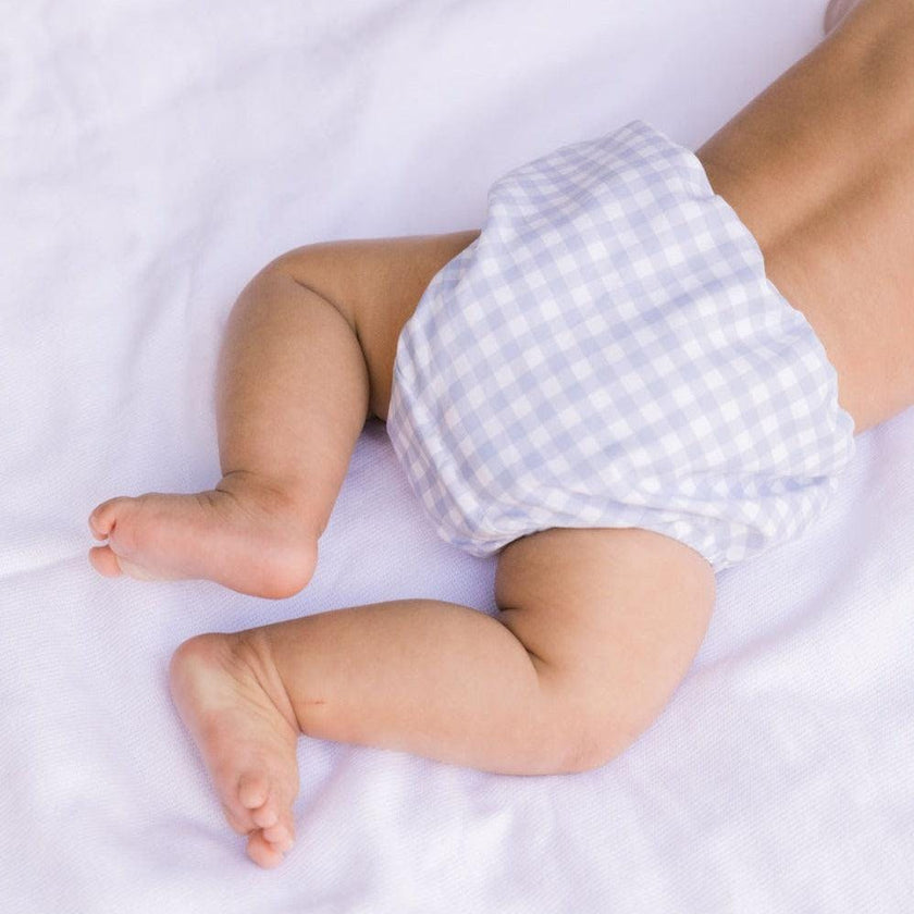 Oasis Blue Gingham Diaper Bloomer Cover
