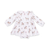 I Love Horses - Long Sleeve Ruffle Bodysuit Dress
