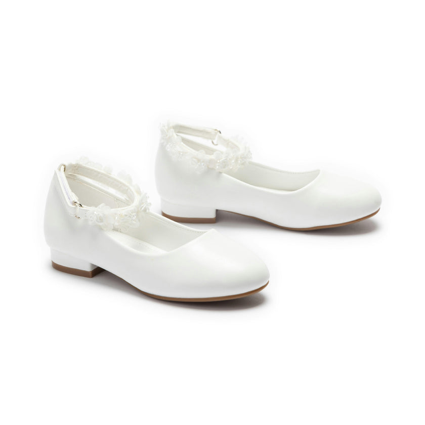 White Seraphina Floral Shoes
