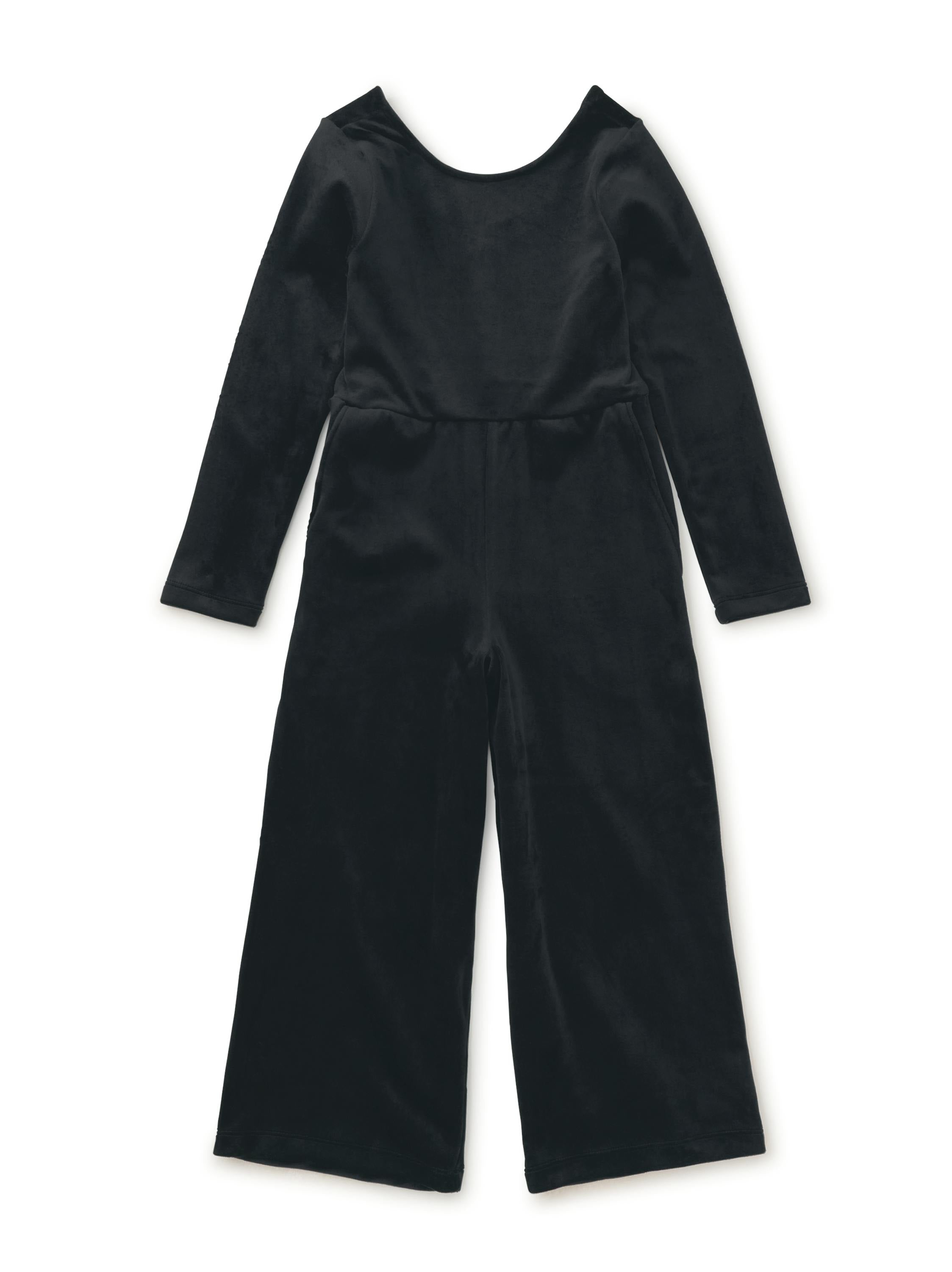 Just for Kicks Velour Jumpsuit, Jet Black