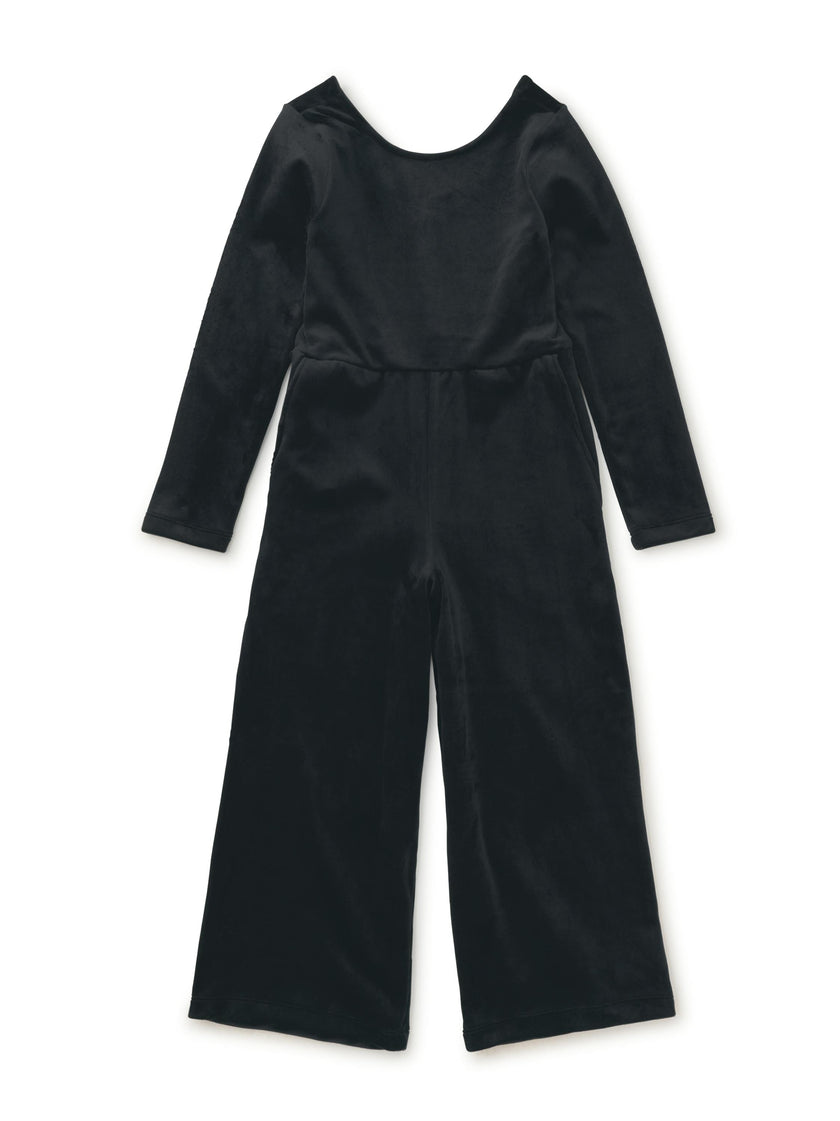 Just for Kicks Velour Jumpsuit, Jet Black