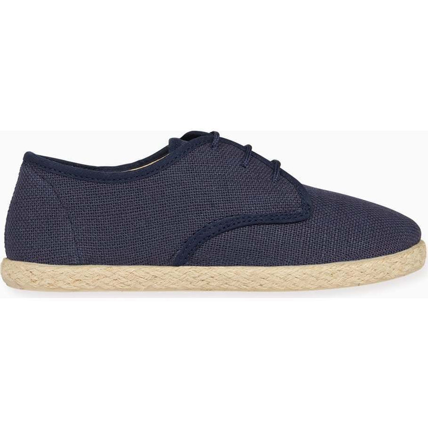 Navy Rowan Canvas Boy Lace Up Espadrille
