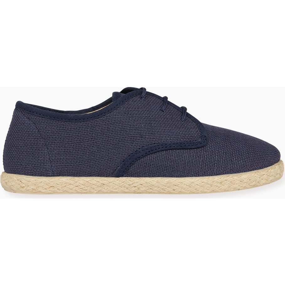 Navy Rowan Canvas Boy Lace Up Espadrille