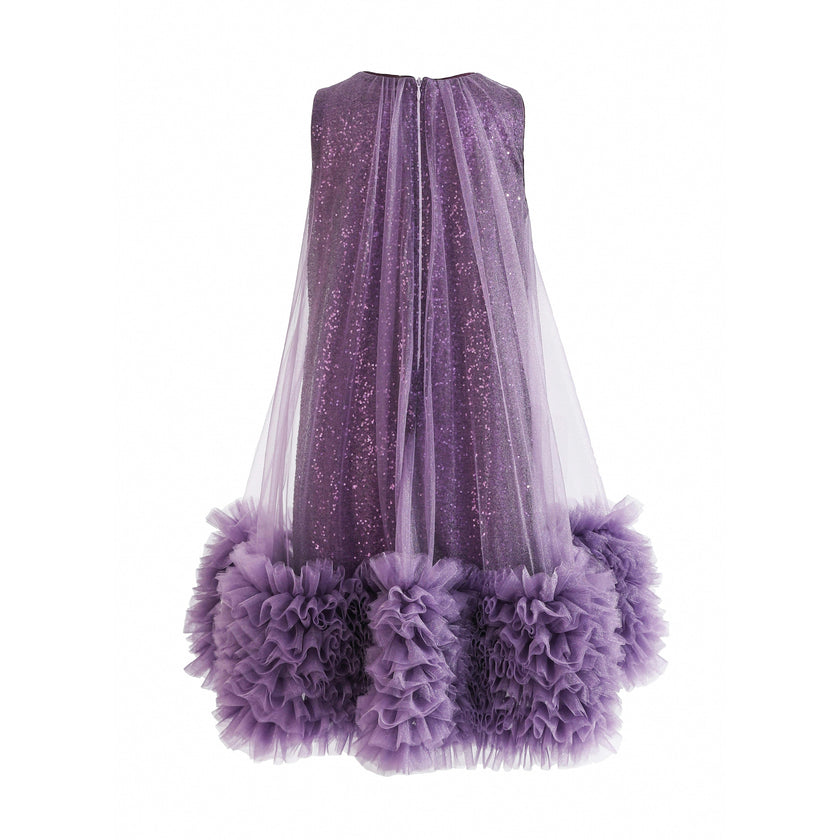 Purple Serenata Glitter Tulle Dress