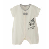Cream Puppy Bow Romper