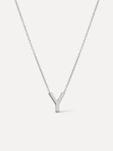 Silver Initial Necklace - Letter Necklace