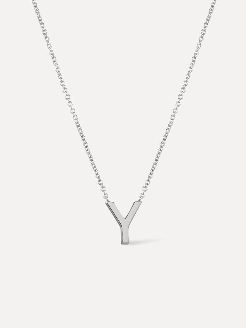 Silver Initial Necklace - Letter Necklace