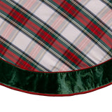 Kurt Adler 48-Inch Red and Green Plaid Velvet Border Tree Skirt