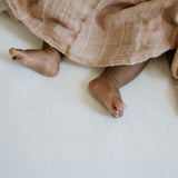 Organic Cotton Muslin Crib Sheet - White