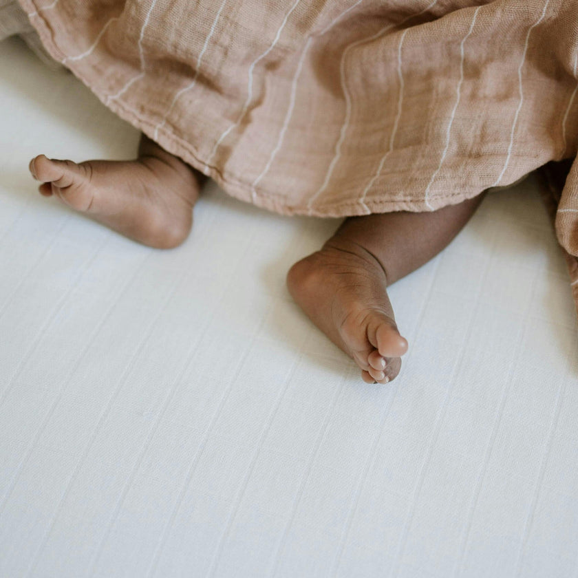 Organic Cotton Muslin Crib Sheet - White