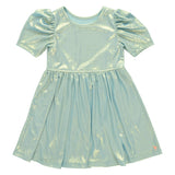 Girls Lame Laurie Dress - Ice Blue