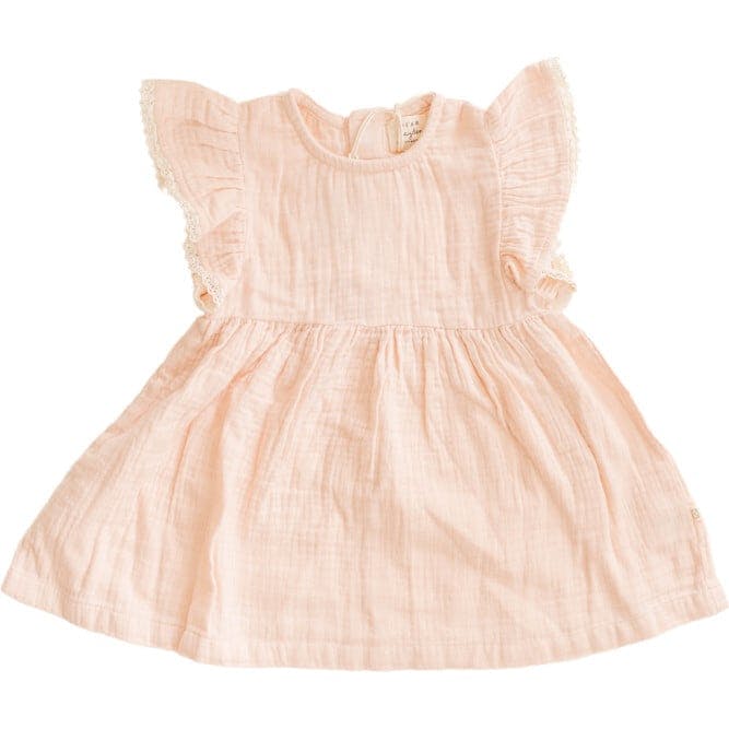 Organic Cotton Muslin Flutter Sleeve Dress