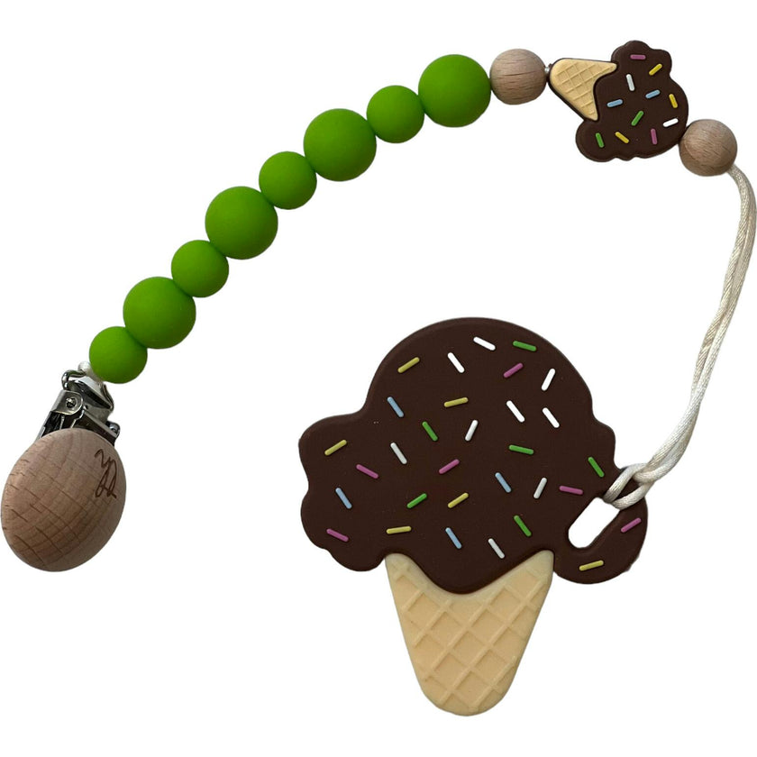 Ice Cream Pacifier And Toy Clip With Teether Bundle