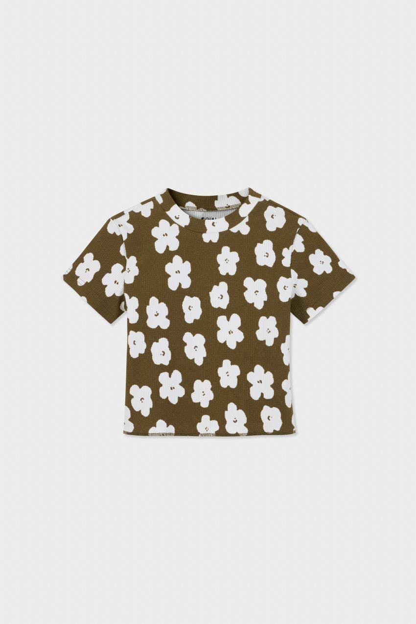 Organic Cotton Cropped Ribbed Shirt