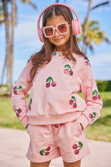Sequin Cherry 2-Piece Top & Short Set