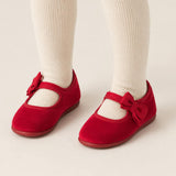 Velvet Bow Mary Jane | Red
