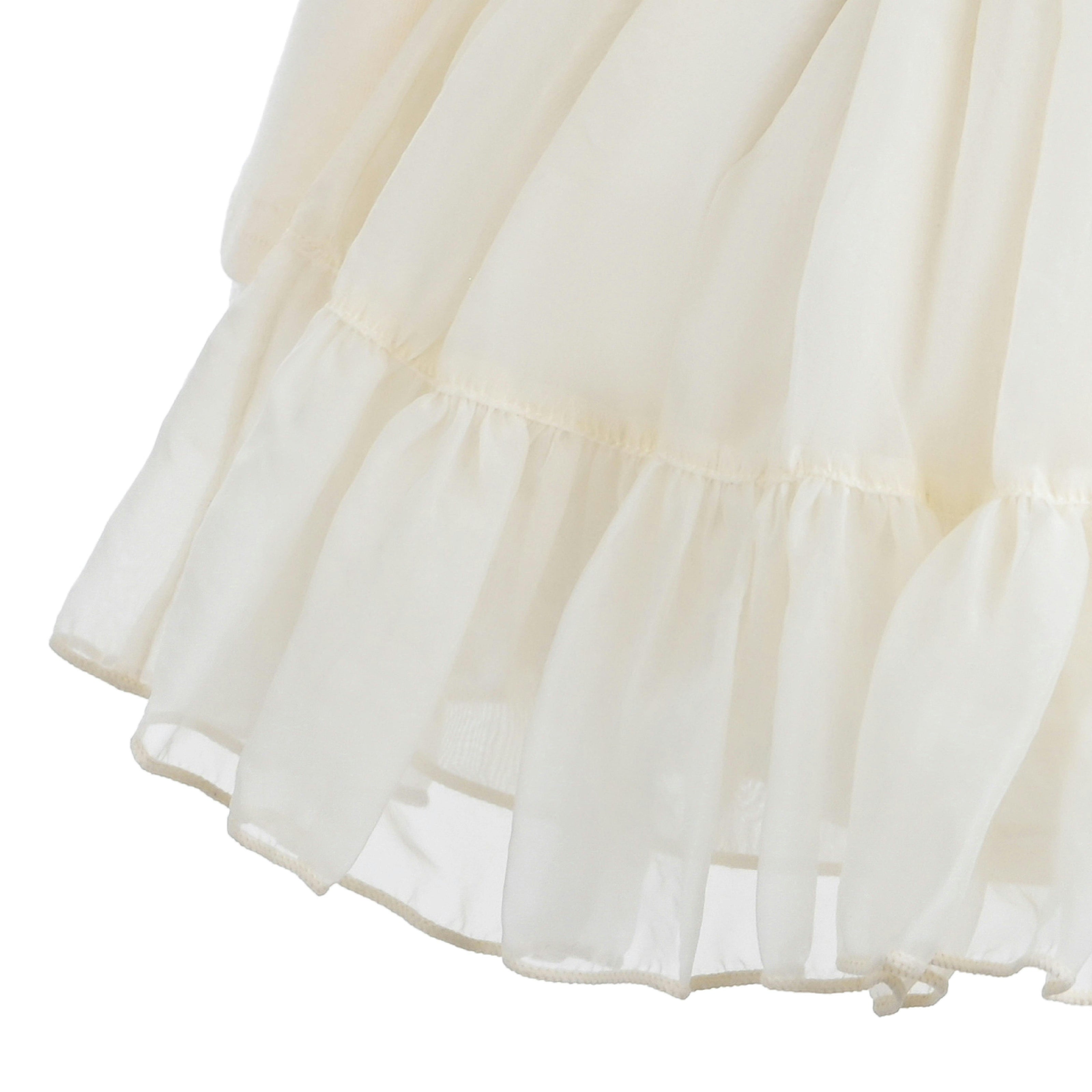Beige Ruffle Collar Dress