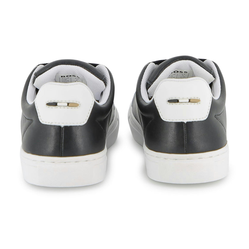 Black Low-Top Leather Sneakers