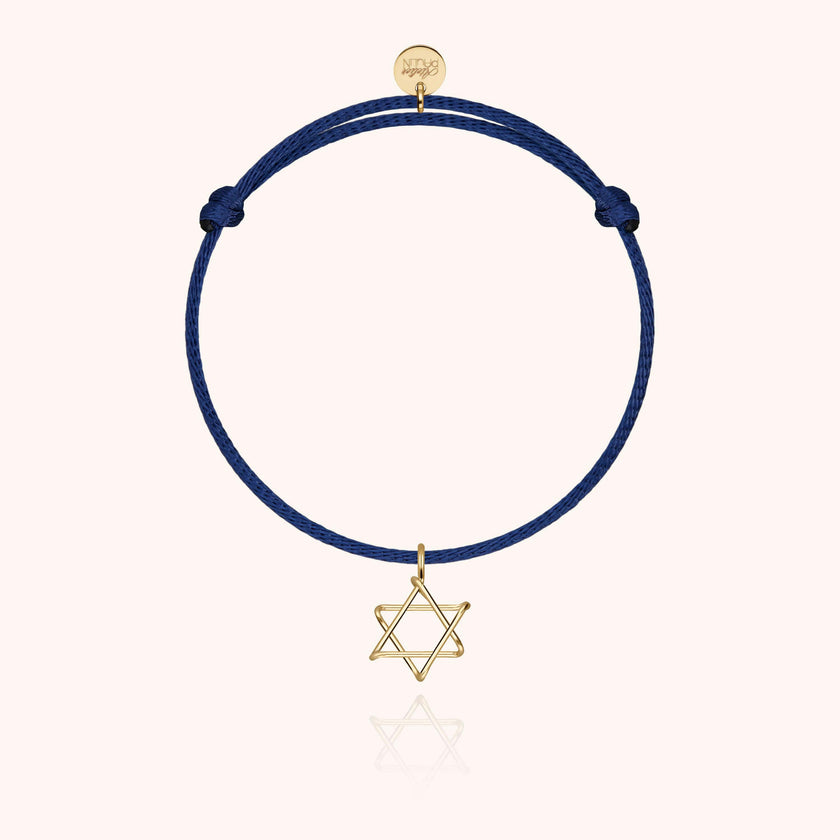 Symbolic Star of David Cord Bracelet, 14k Gold-Filled