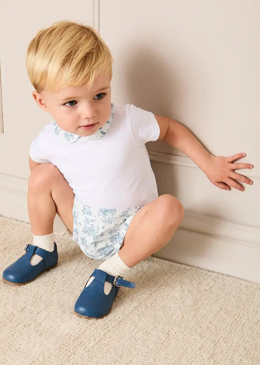Audrey Toile Peter Pan Collar Bodysuit in Blue (1mth-2yrs)